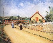 Camille Pissarro Pang plans Schwarz railway crossing oil on canvas